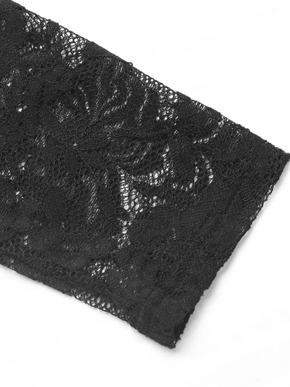 Long Sleeve Floral Lace Mesh Cropped Top, image 4