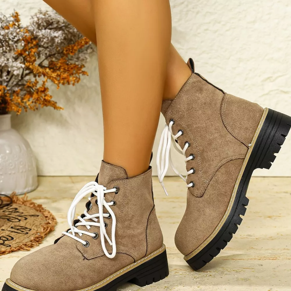 Round Toe Lace Up Boots, image 16