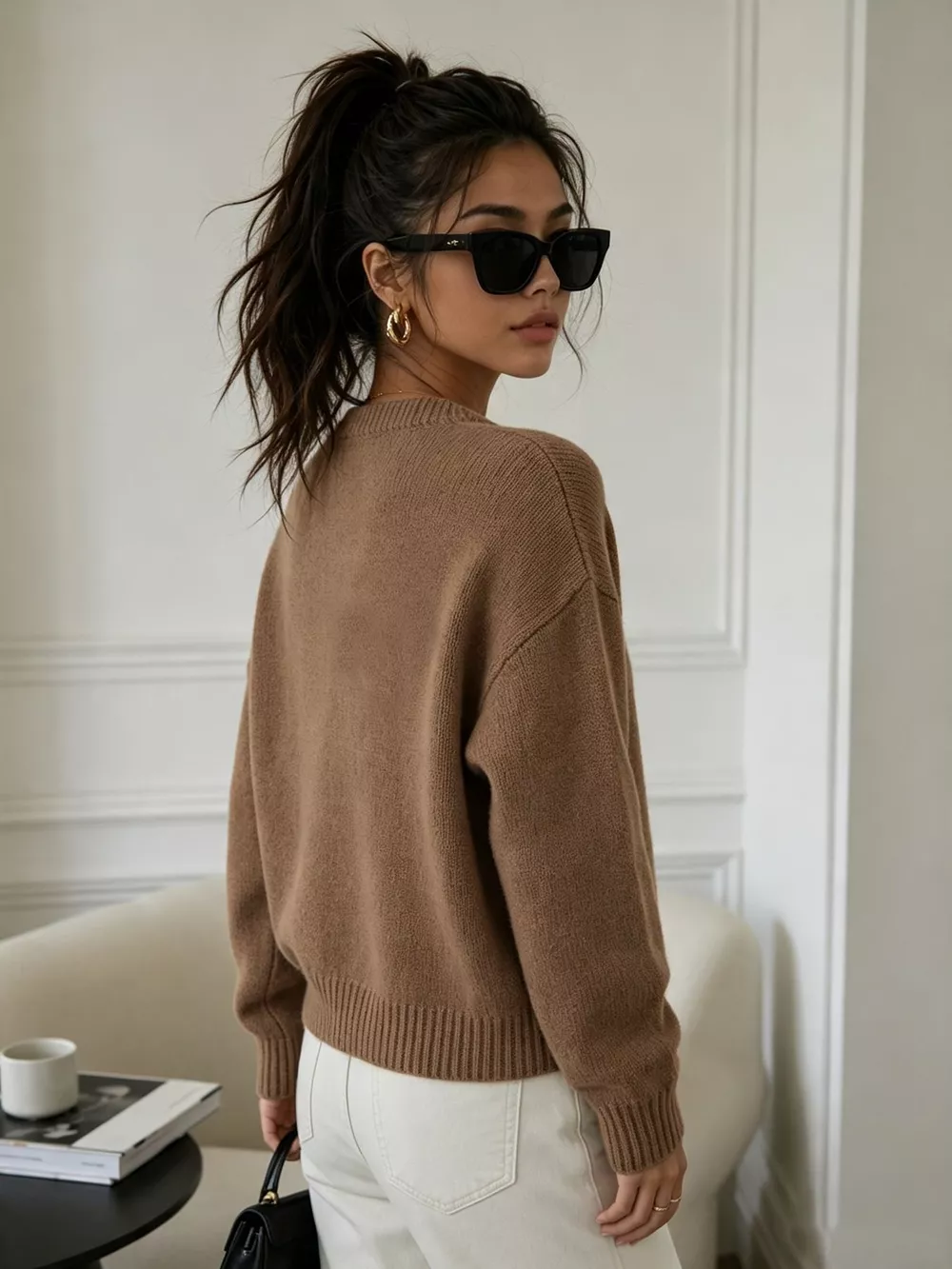 Heart Pattern Round Neck Sweater, image 7