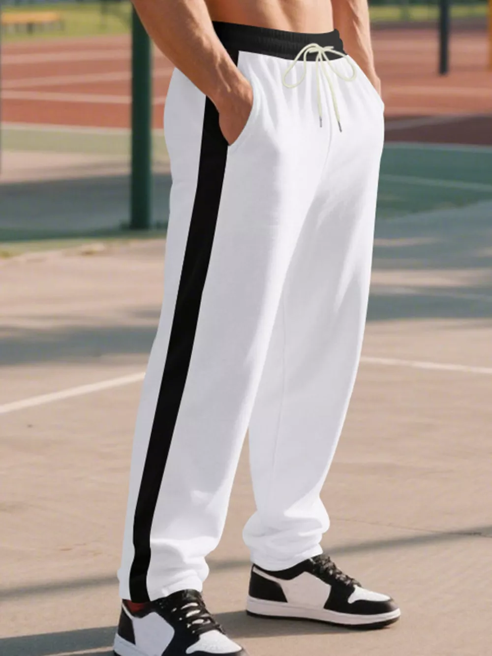 Men's Full Size Side Stripe Wide Leg Pants Plus Size, image 19