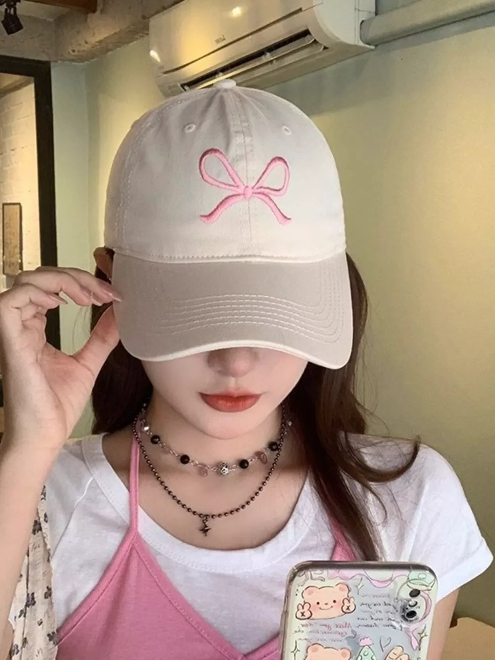 Embroidered Bow Baseball Cap, image 3
