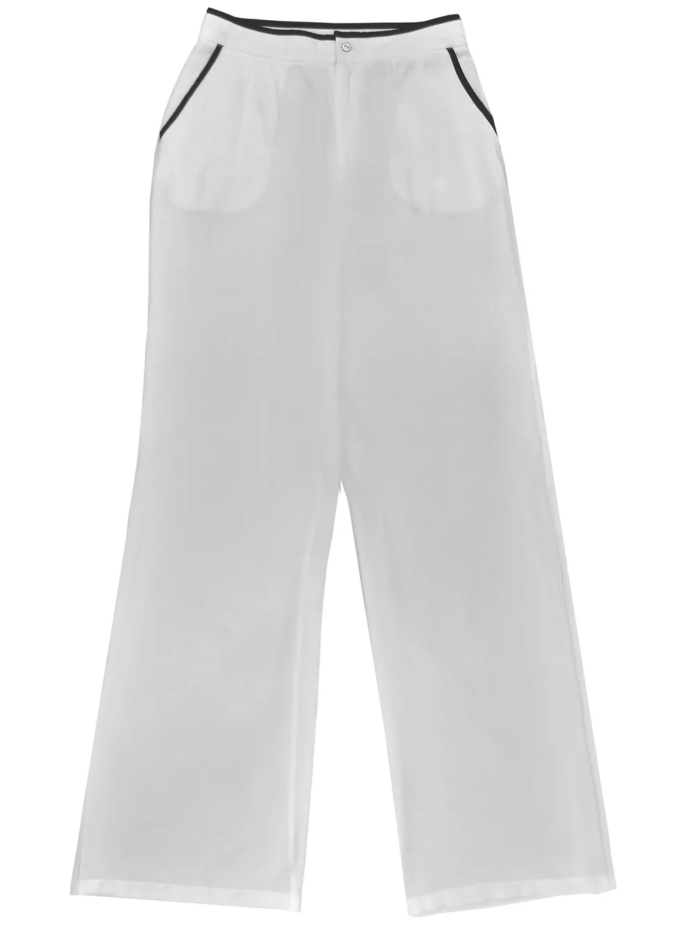 Contrast Trim Vest and Wide-Leg Pants Two-Piece Set, image 11