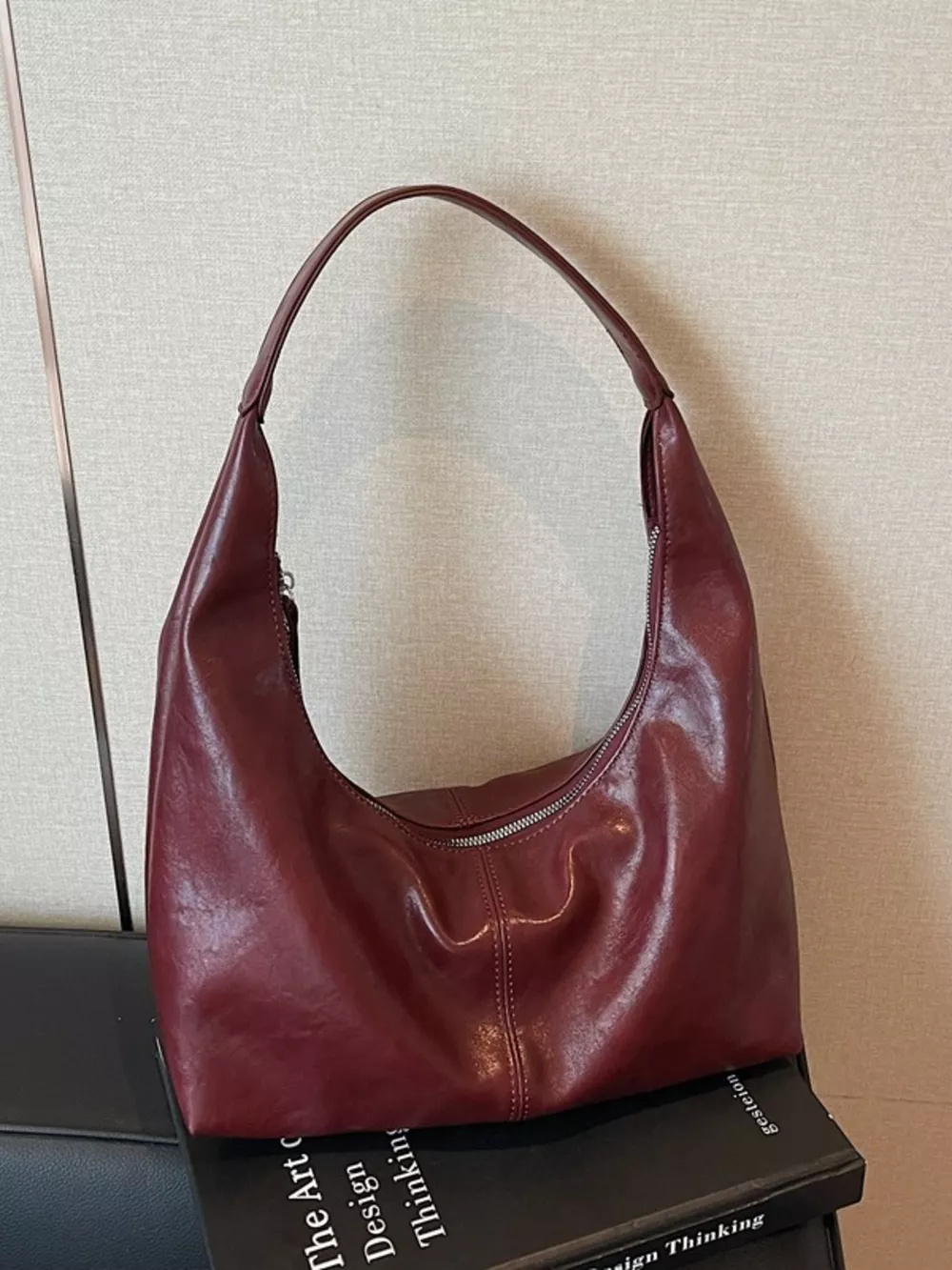 PU Leather Hobo Shoulder Bag, image 4