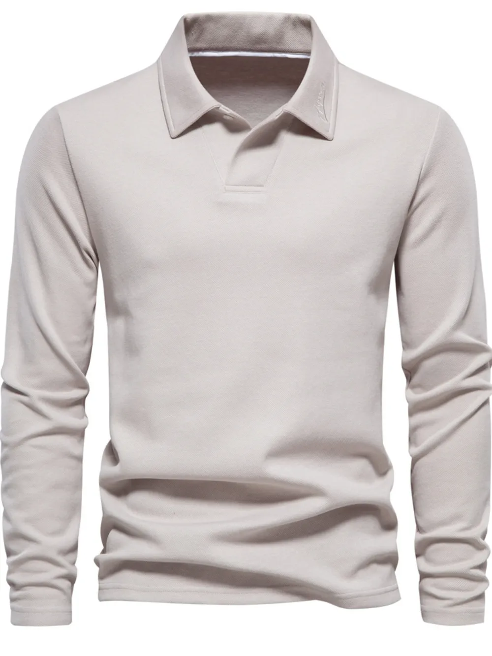 Men's Button Detail Long Sleeve Polo, image 6