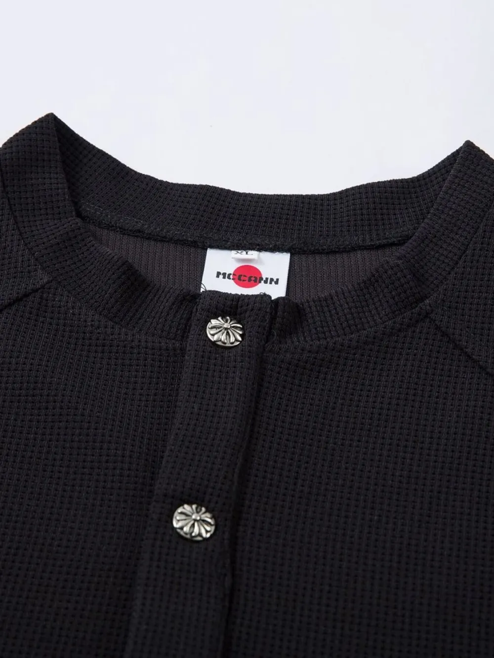 Men's Henley Structured Waffle-Knit T-Shirt, image 5