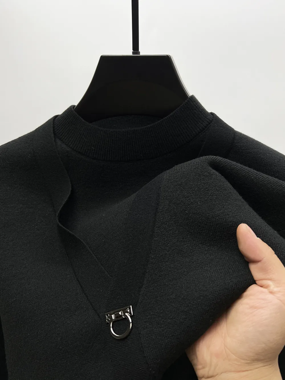 Men's Plus Size Long Sleeve Relaxed Fit Sweater, image 4