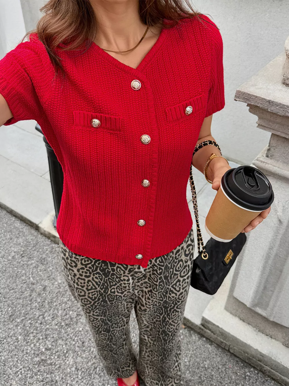 Button Down Short Sleeve Cardigan, image 2