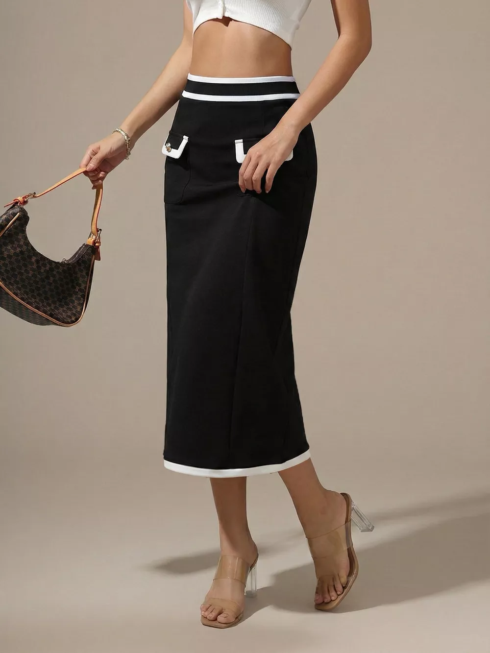Contrast Trim Skirt, image 3