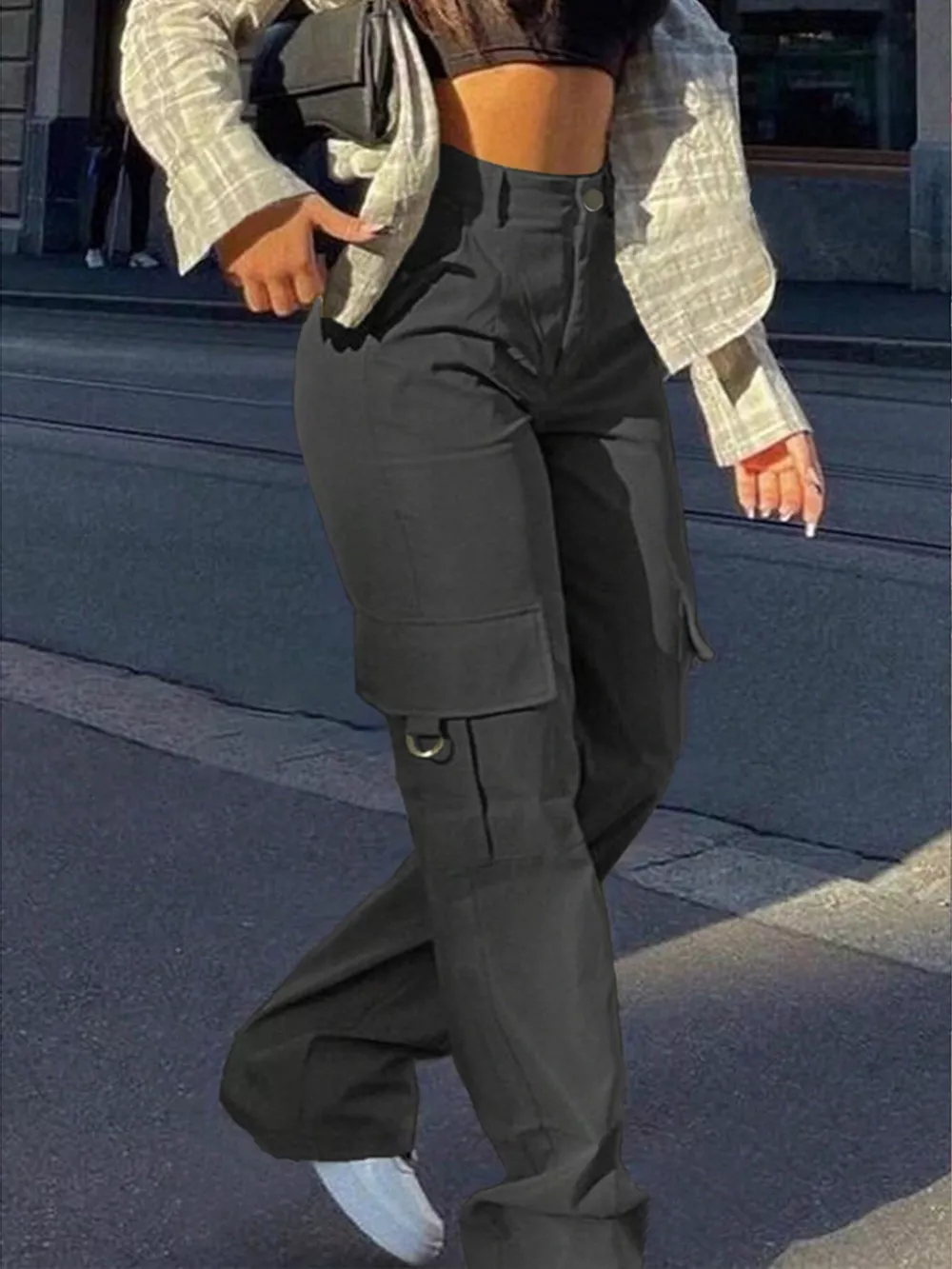 Full Size High-Waisted Cargo Pants Plus Size, image 5