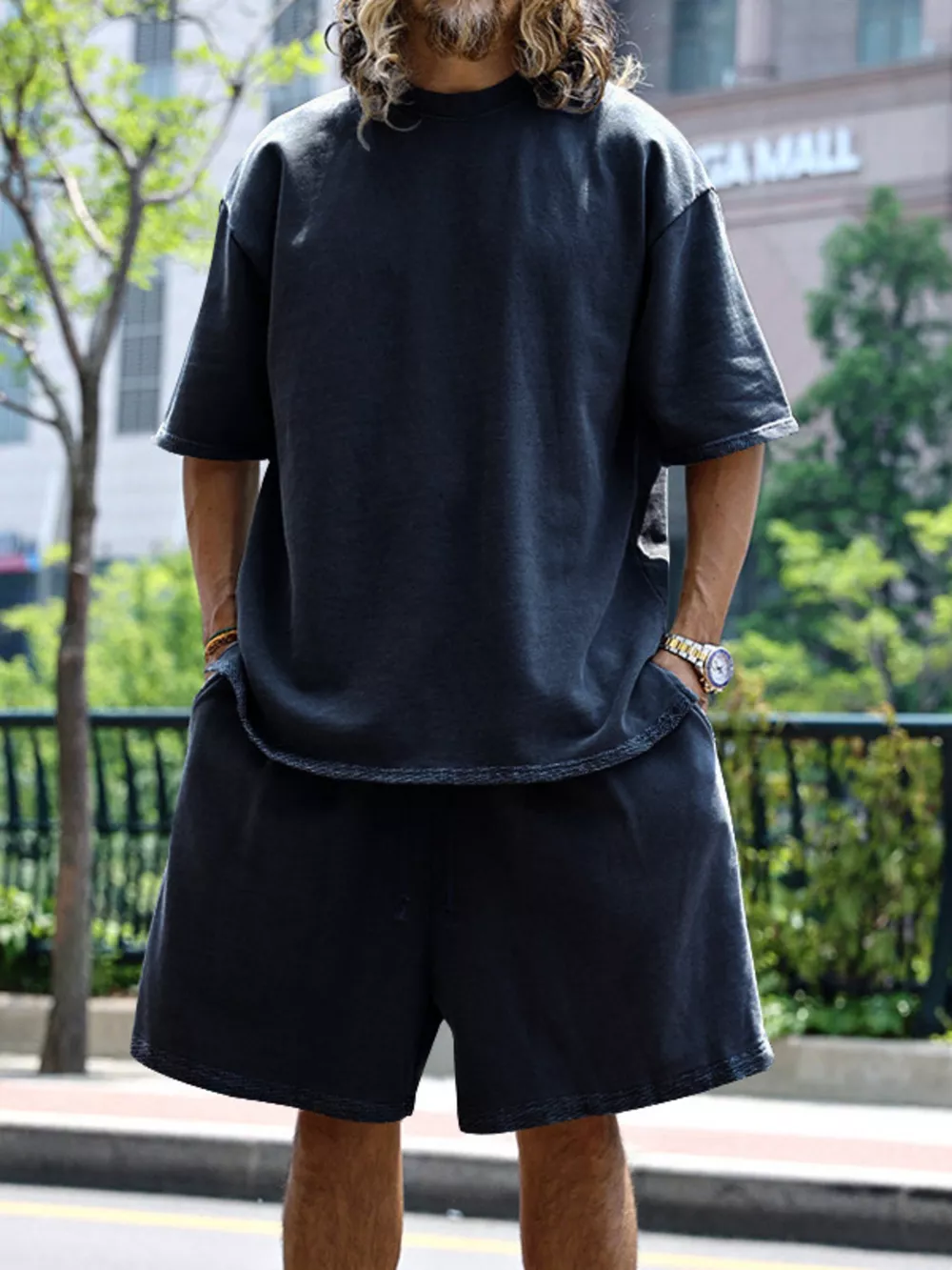 Men's Full Size Relaxed Fit T-Shirt & Shorts Set Plus Size, image 7