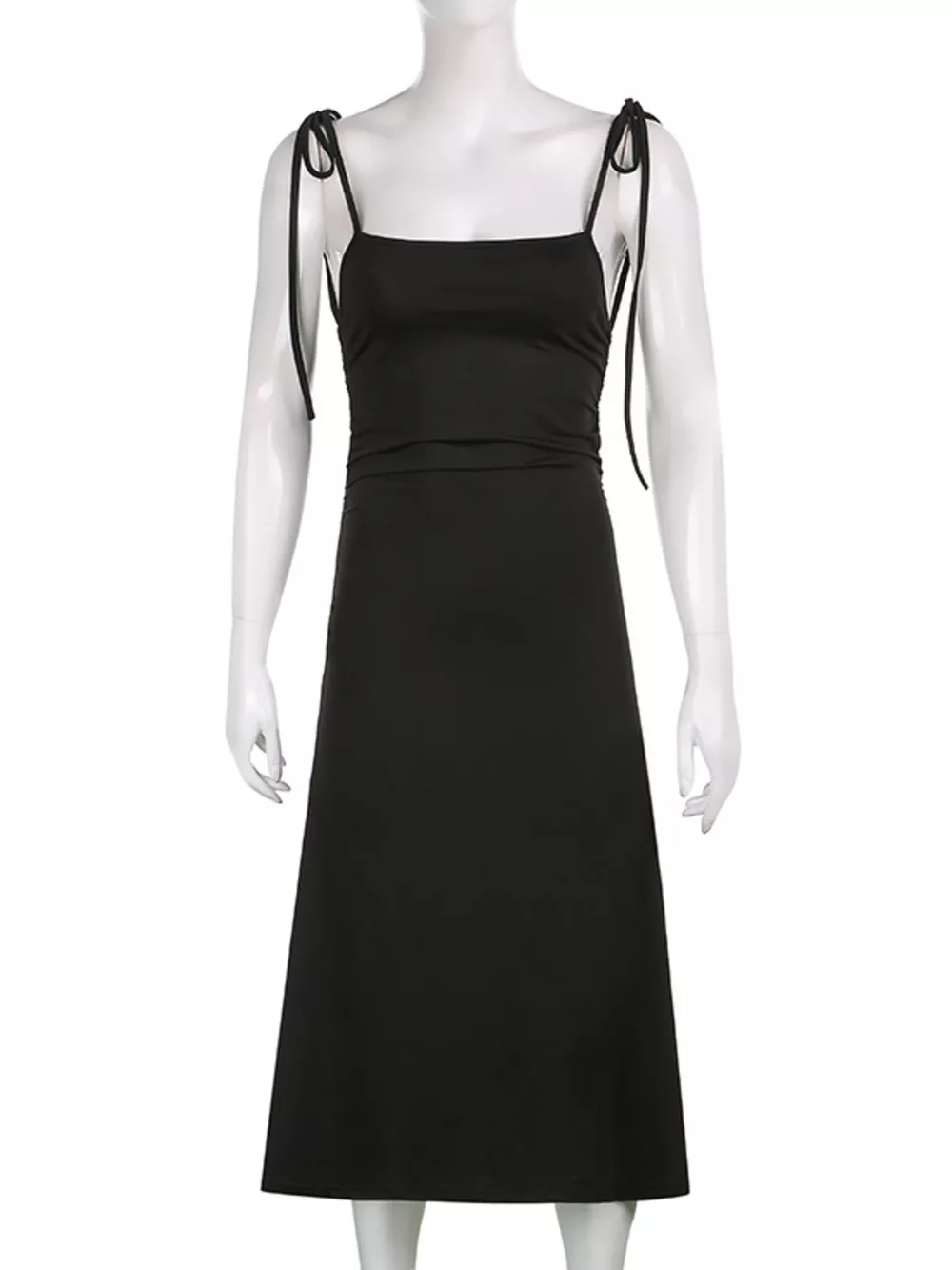 Ruched Tie Shoulder Midi Dress, image 7
