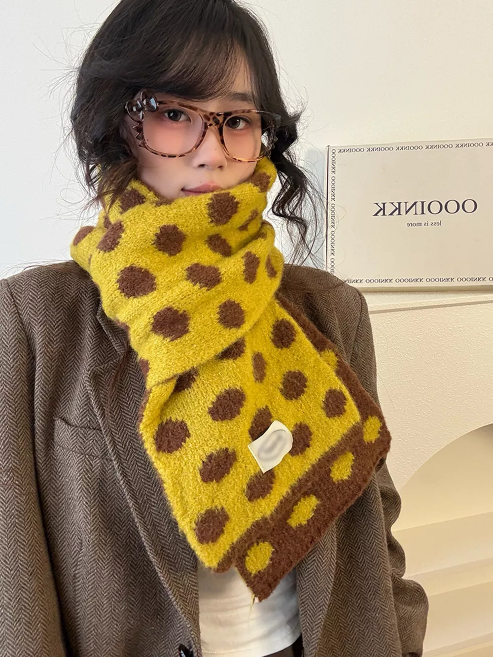 Polka Dot Knitted Scarf, image 11