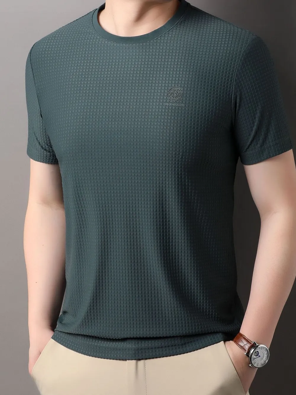 Men's Full Size Round Neck Short Sleeve T-Shirt Plus Size, image 3