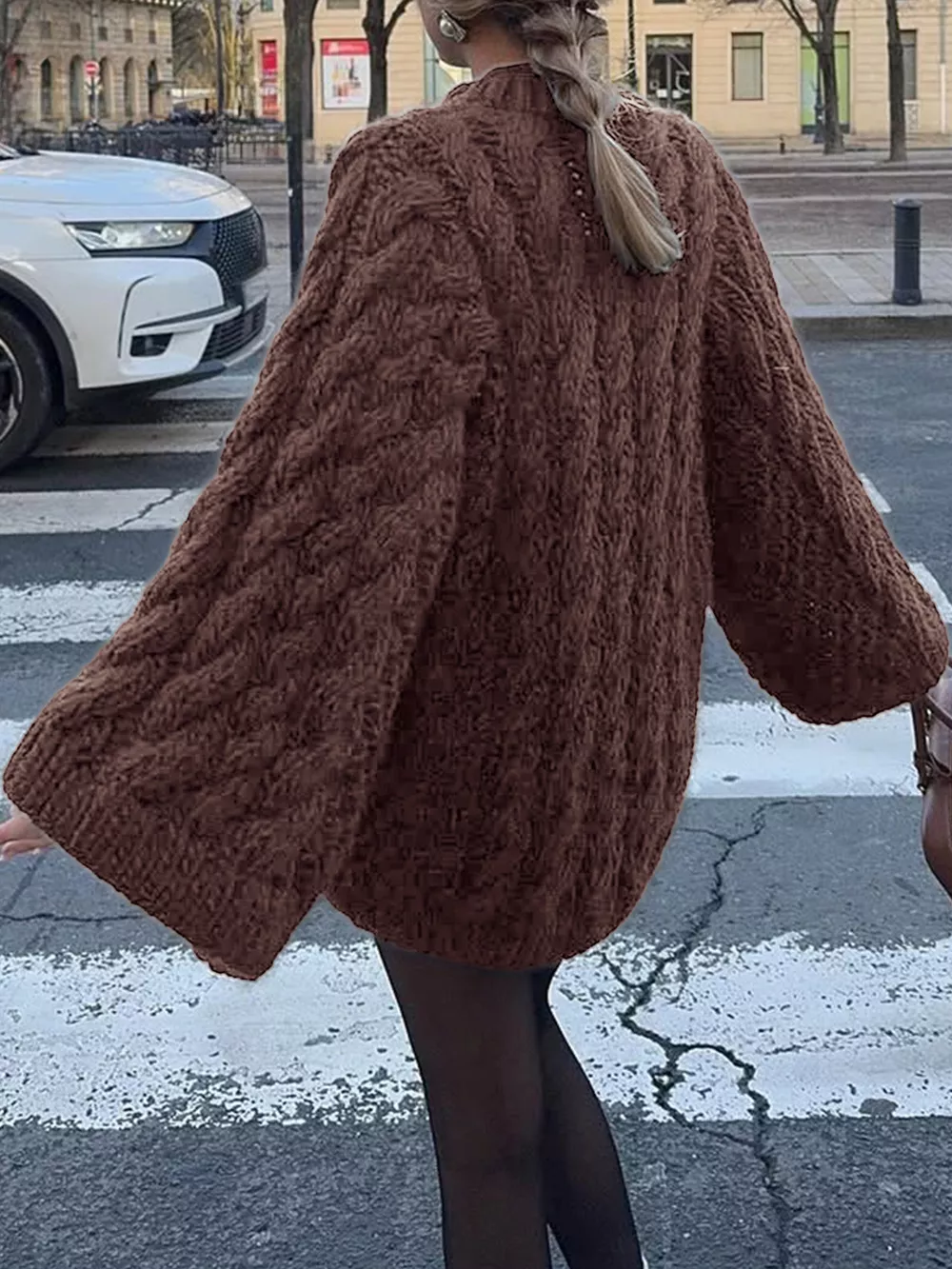 Cable Knit Round Neck Sweater, image 7