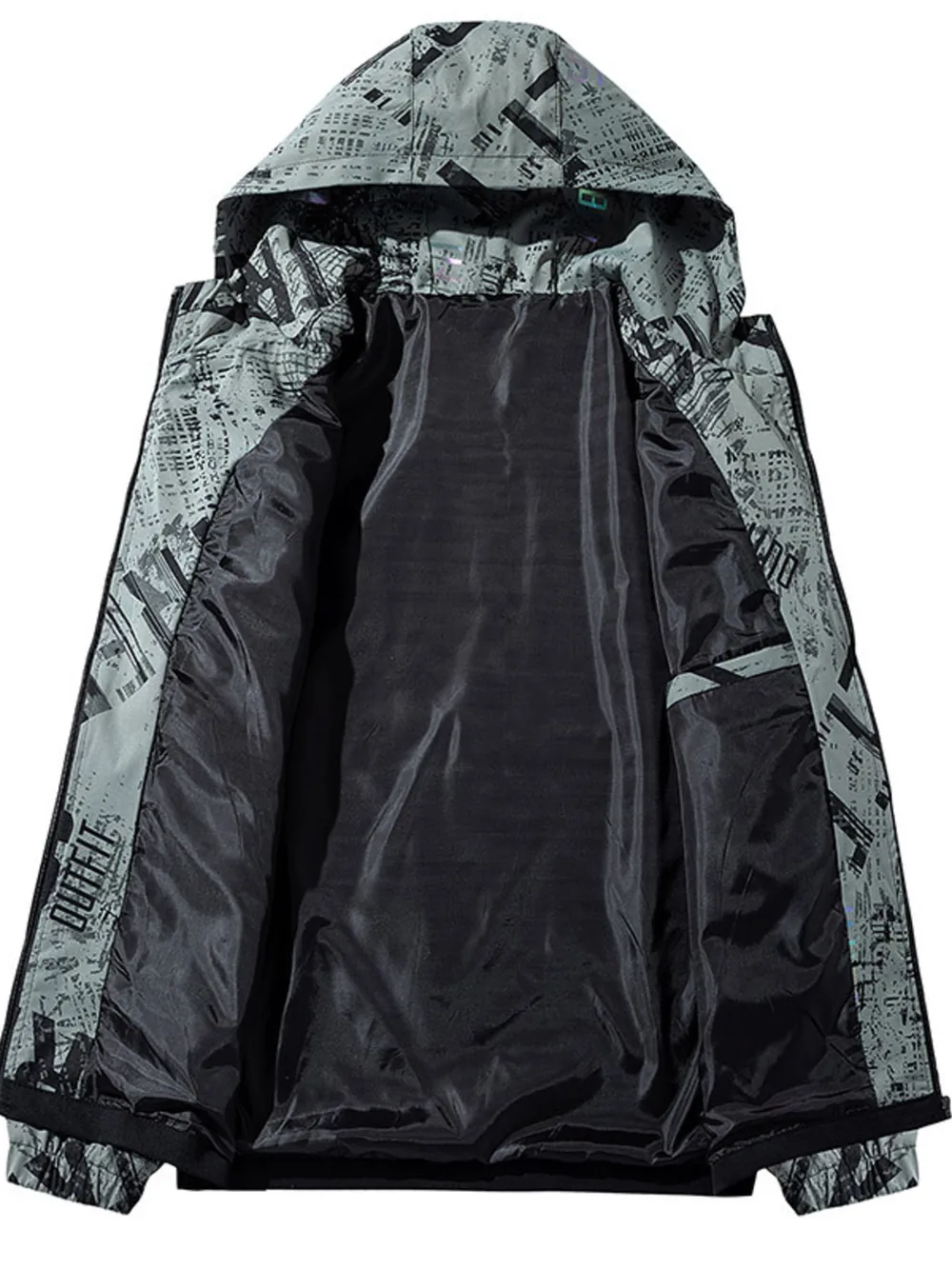 Men's Plus Size Zip Up Hooded Outerwear, image 3