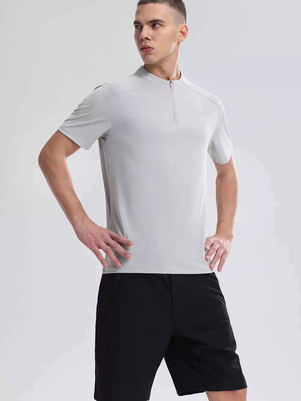 Men's Quarter Zip Short Sleeve Active T-Shirt, image 7
