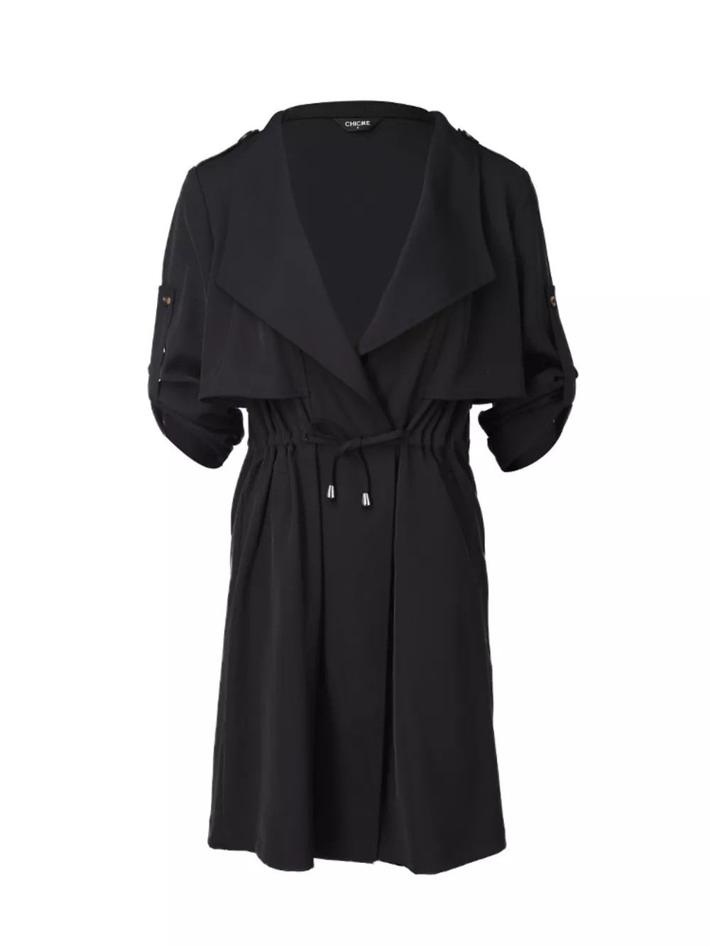 Drape Collar Lightweight Trench Coat, image 14