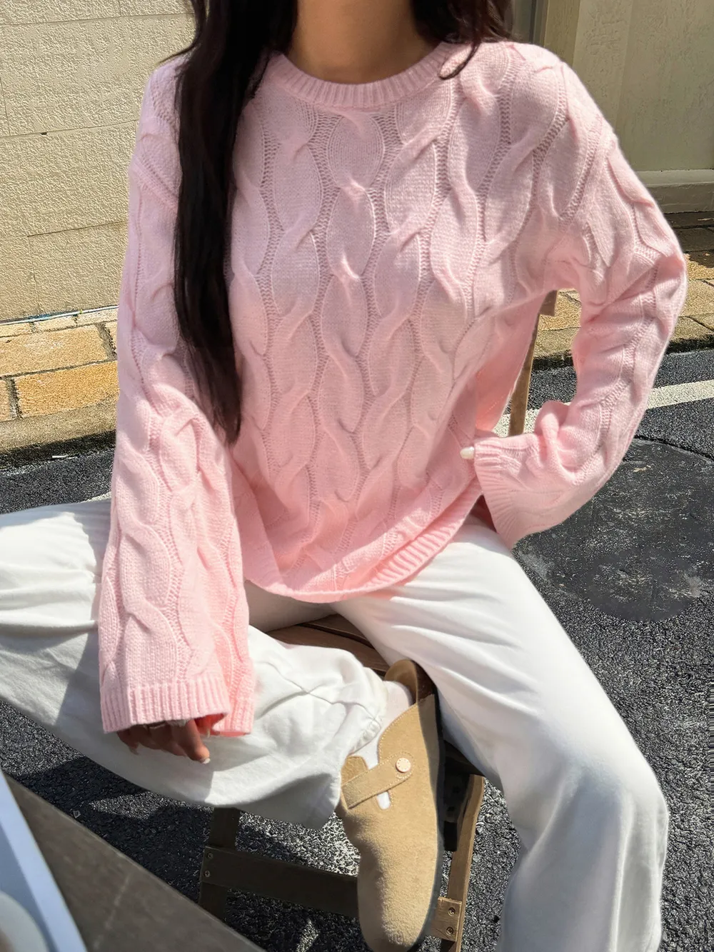 Cable Knit Long Sleeve Sweater, image 10