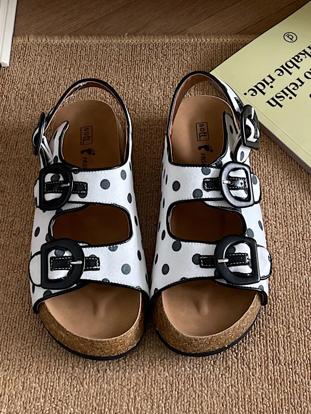Polka Dot Double Buckle Platform Sandals, image 9