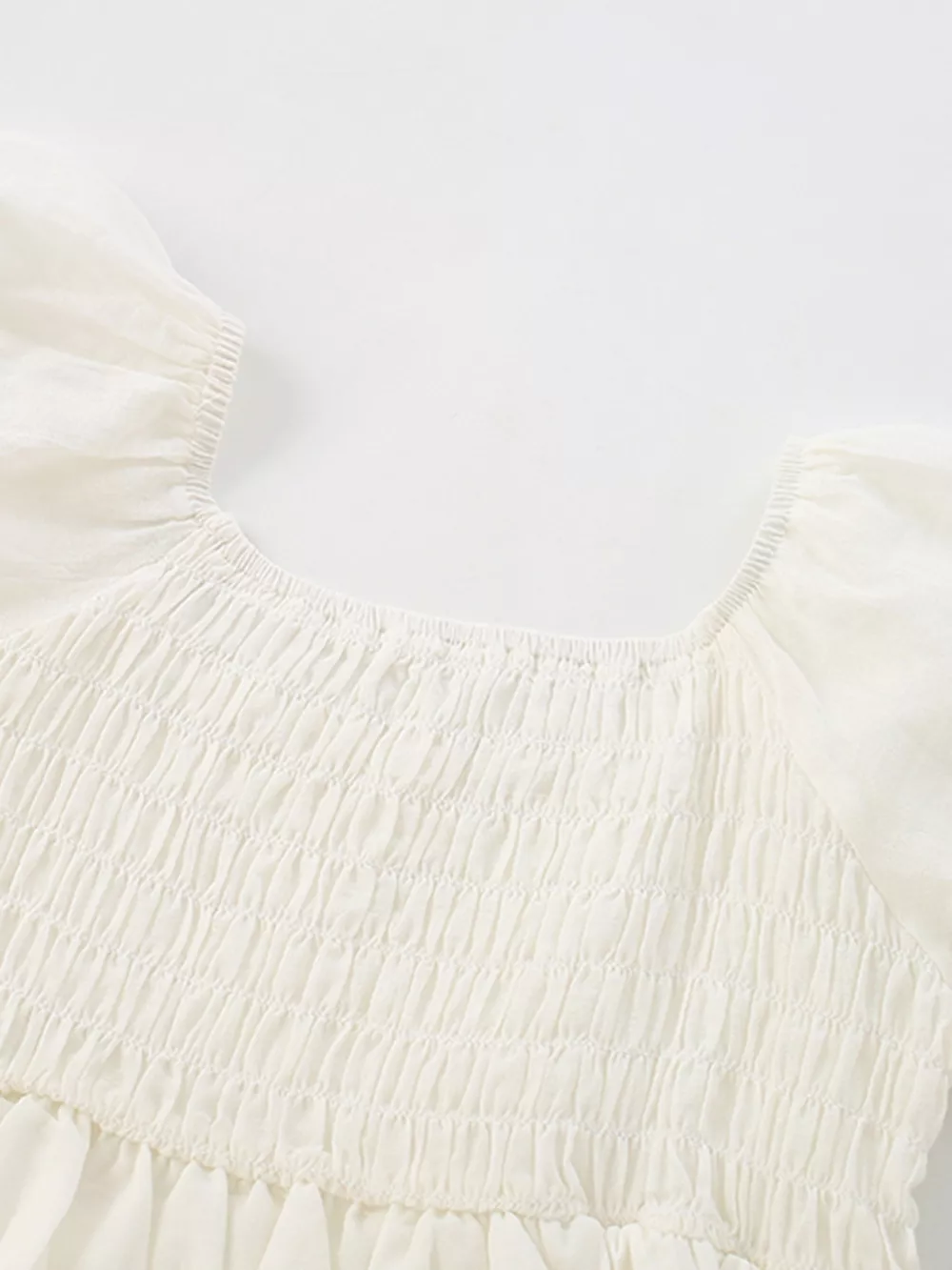 Children's Smocked Puff Sleeve Tiered Dress, image 3