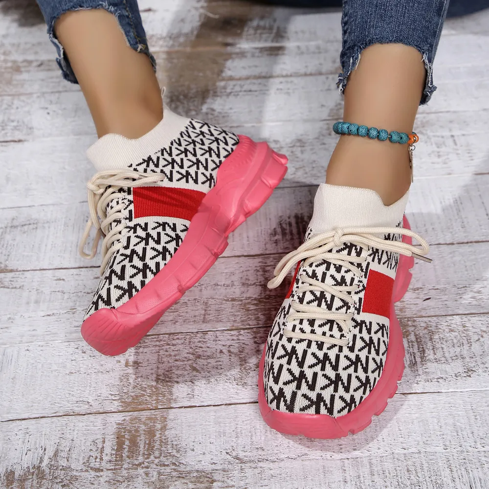Round Toe Lace Up Sneakers