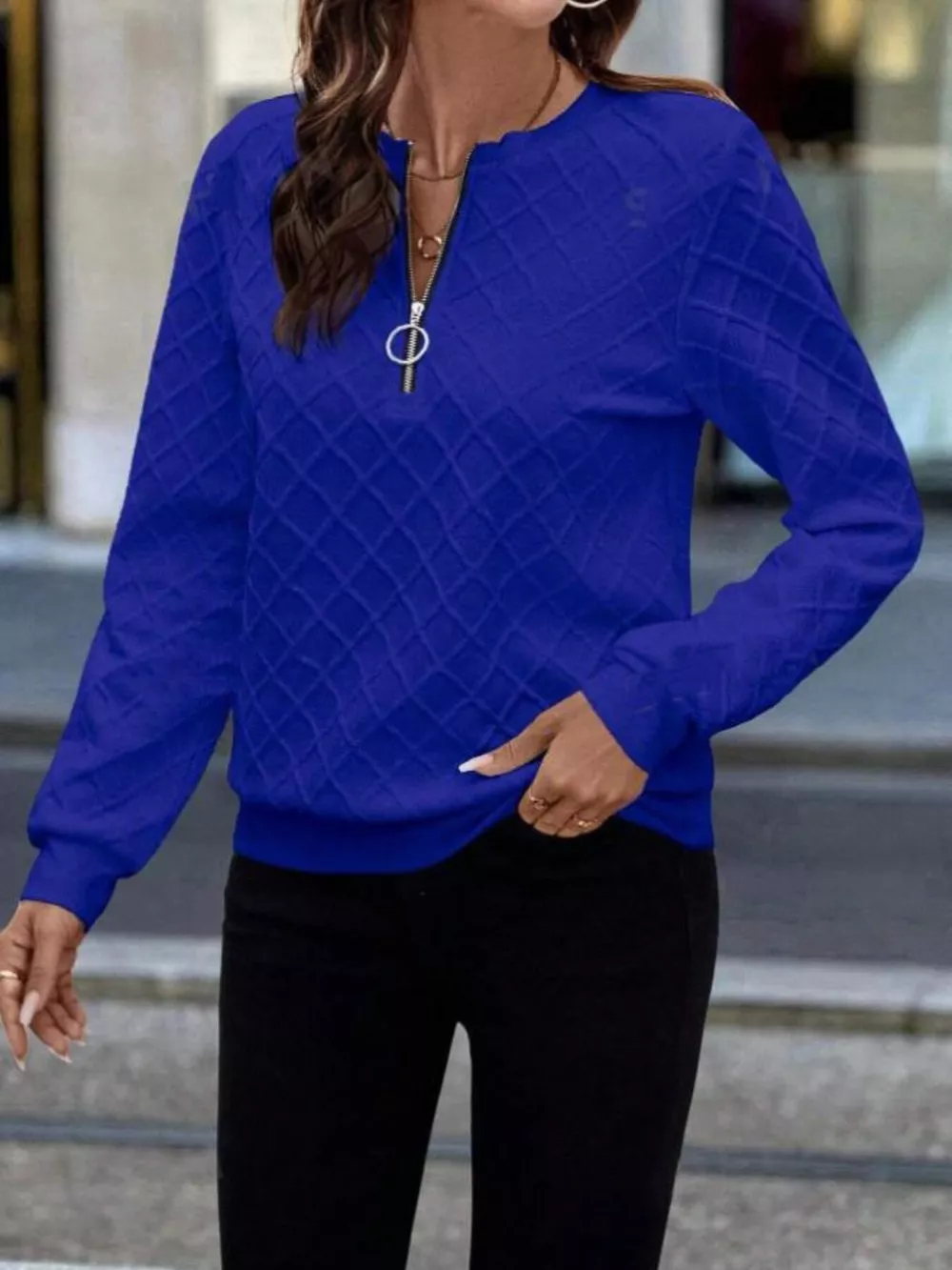 Textured Quarter-Zip Sweatshirt, image 10