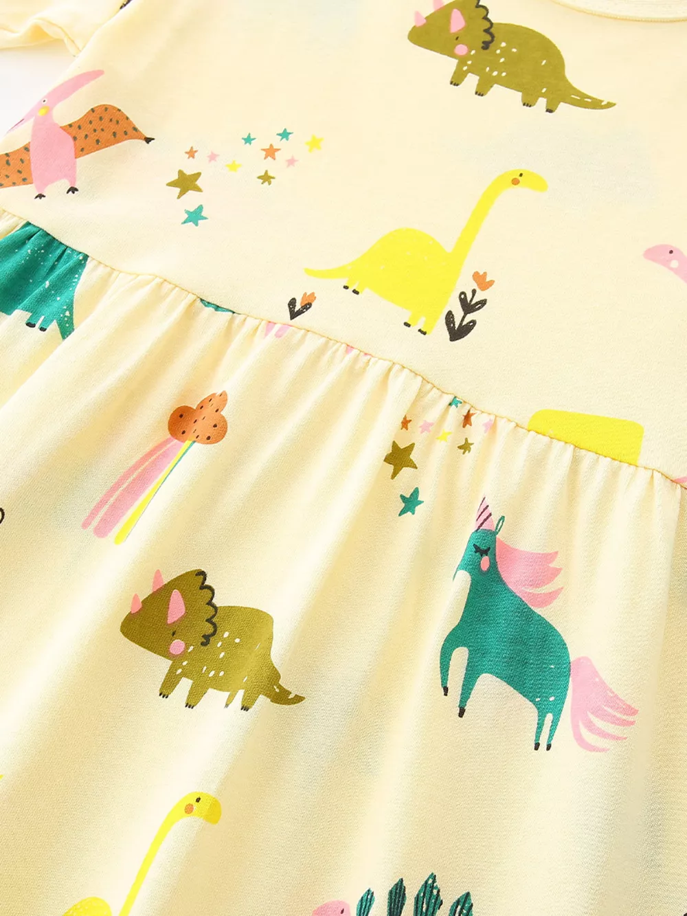 Children's Cartoon Dinosaur Print Casual Dress, image 4