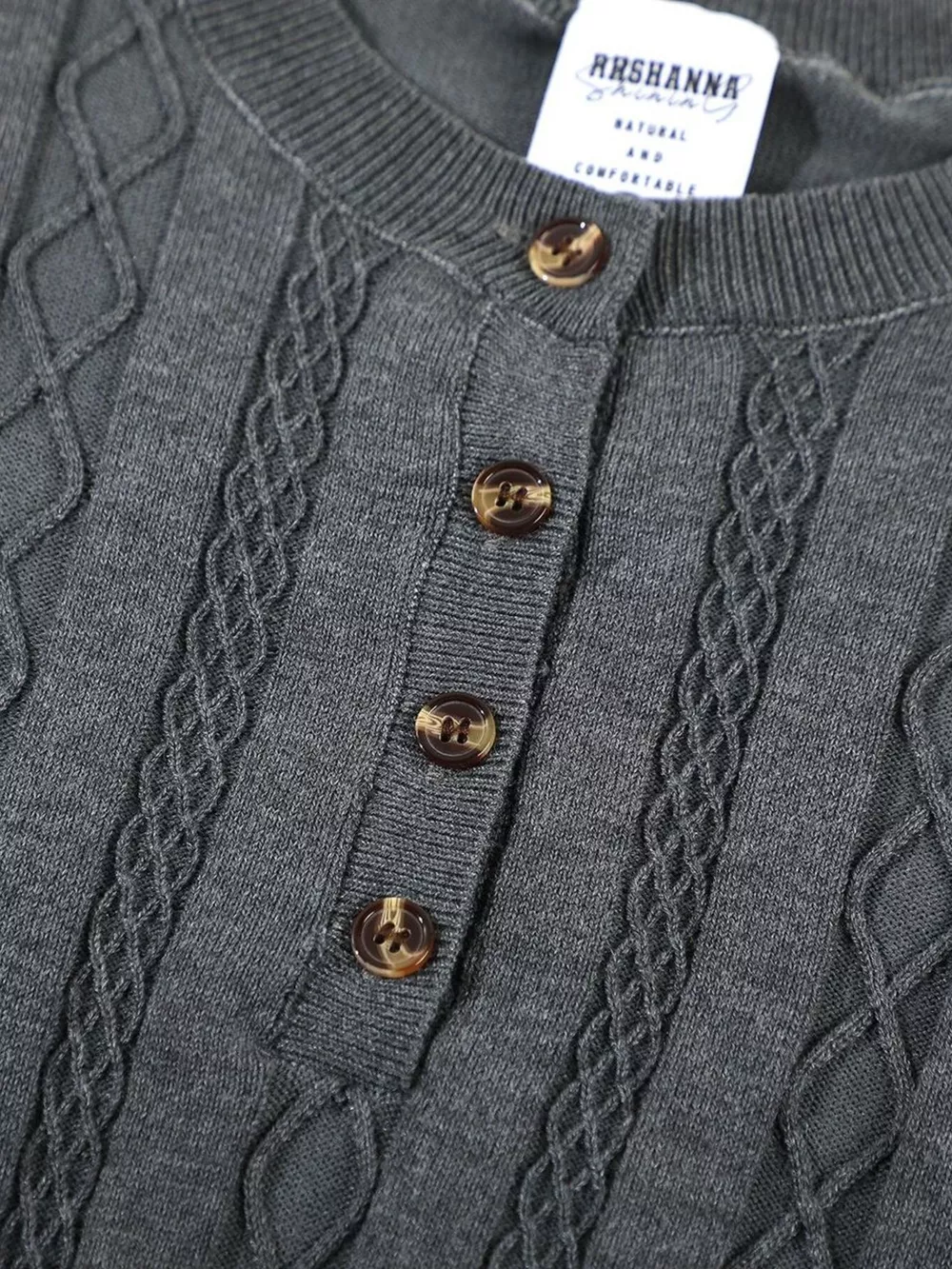 Men's Cable Knit Short Sleeve Knit Top, image 7