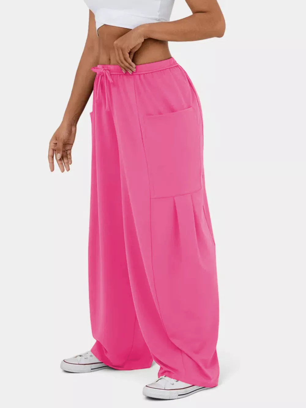 High-Waisted Drawstring Wide-Leg Pants, image 17