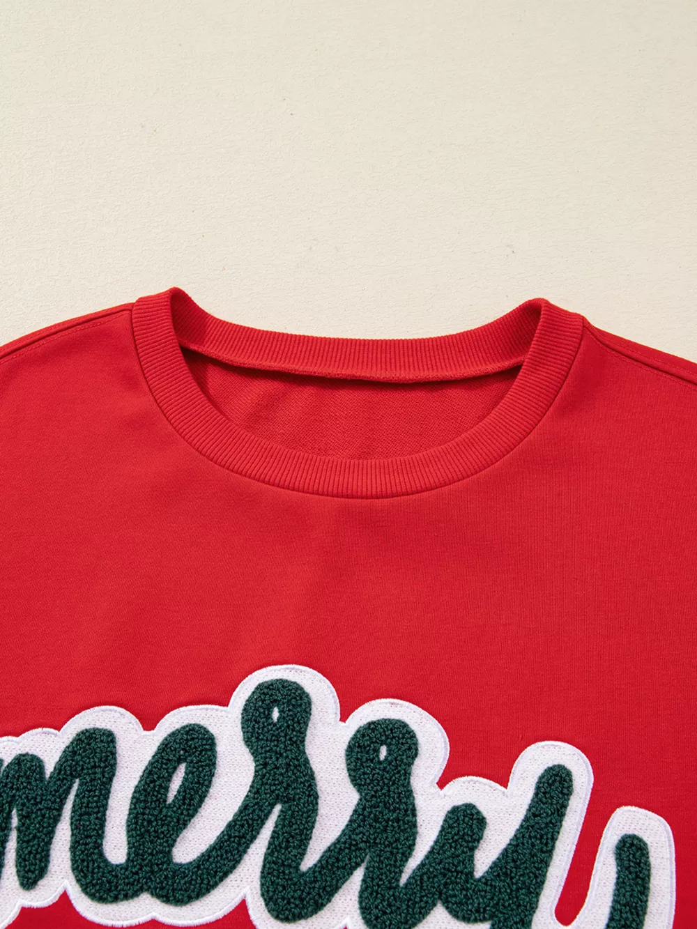 Merry Script Holiday Christmas Graphic Sweatshirt, image 3