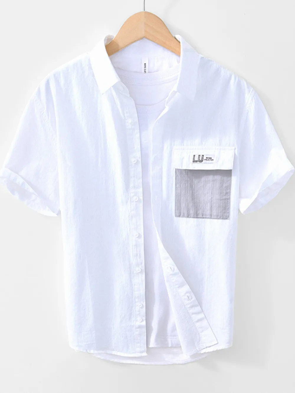 Men's Button Up Short Sleeve Shirt, image 8
