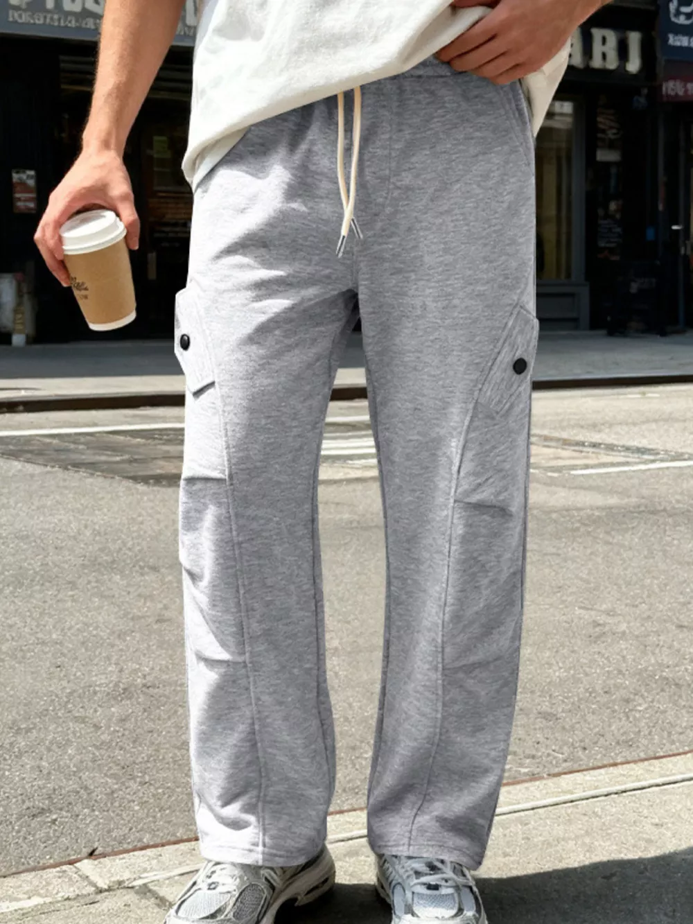 Men's Full Size Casual Cargo Pants with Drawstring Waist Plus Size, image 6