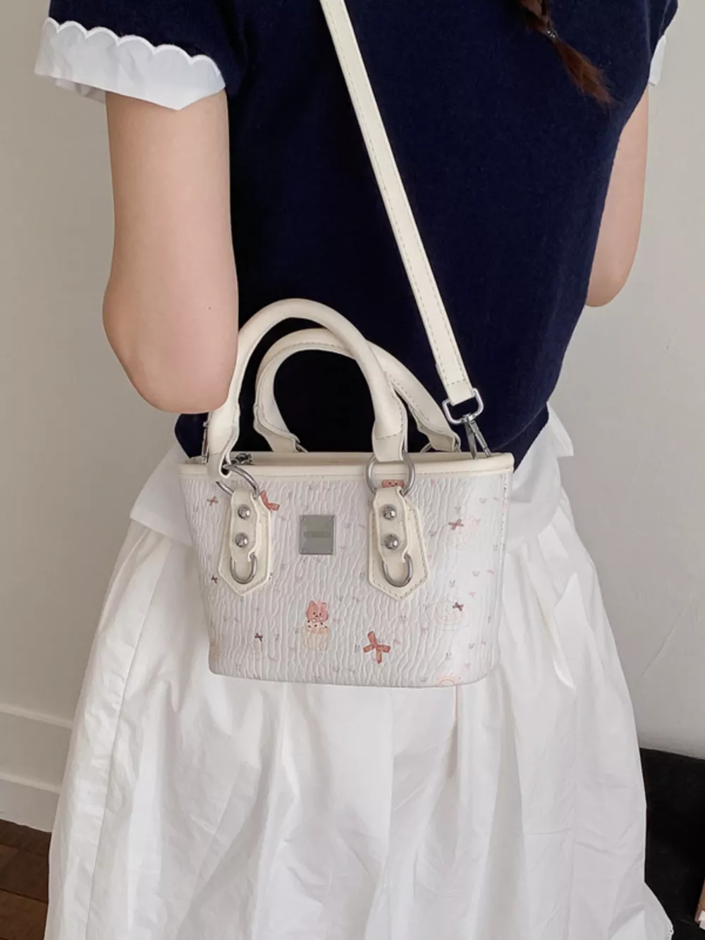 Plush Charm Patterned Crossbody Bag, image 8
