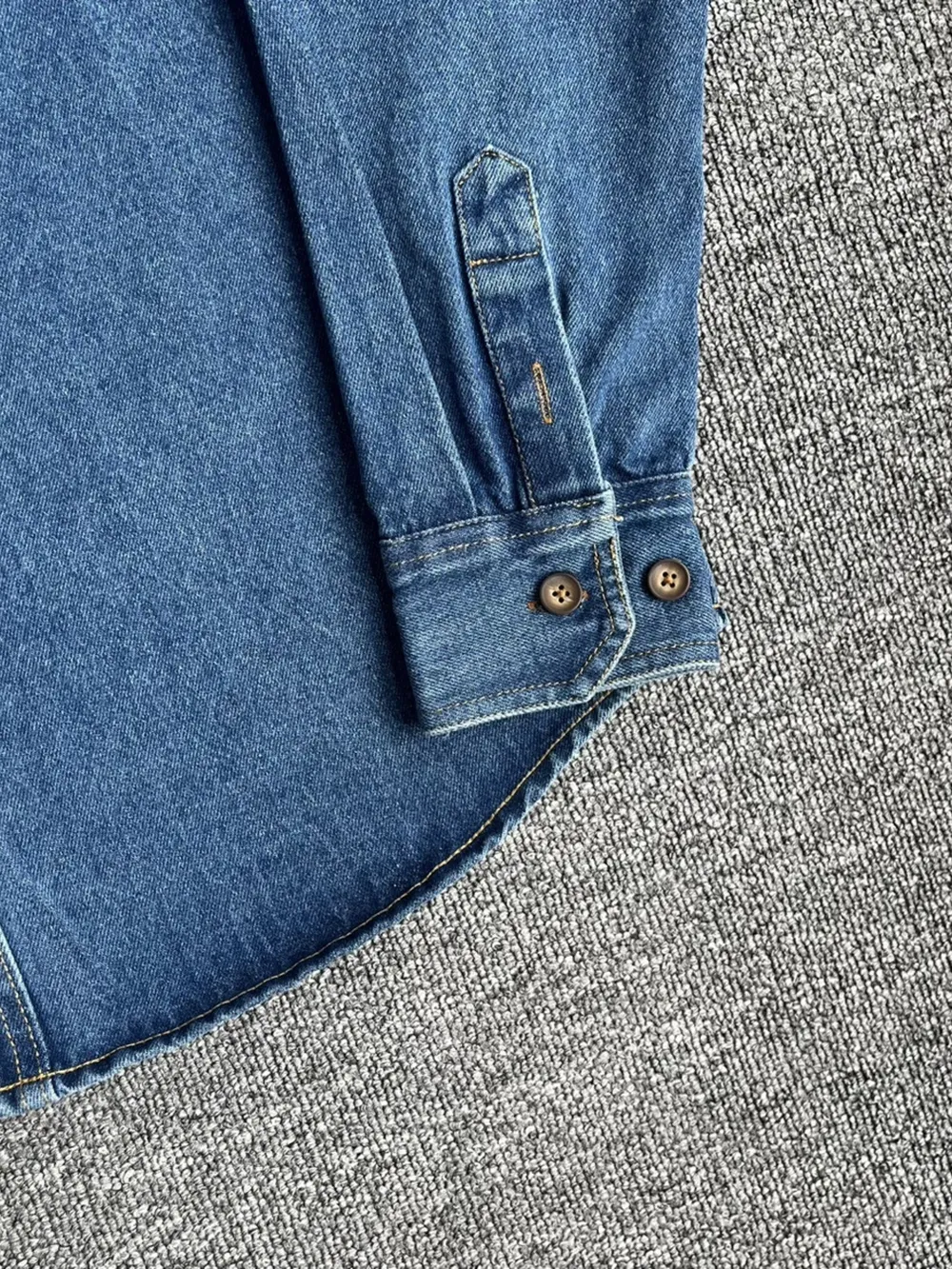 Men's Plus Size Button Up Washed Denim Shirt, image 10