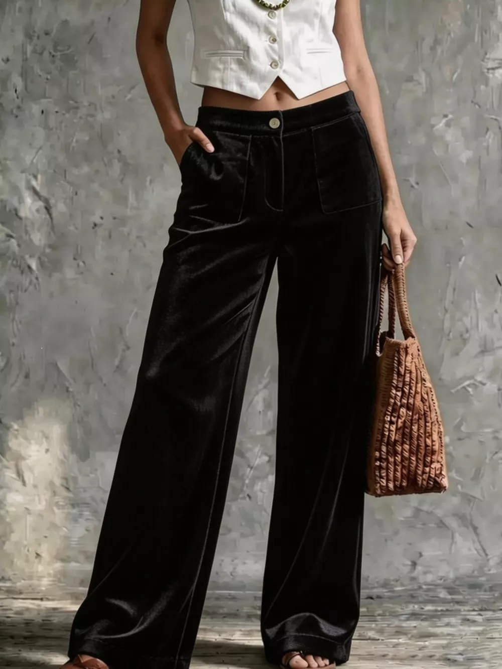 Full Size Velvet Wide-Leg Pants Plus Size, image 10