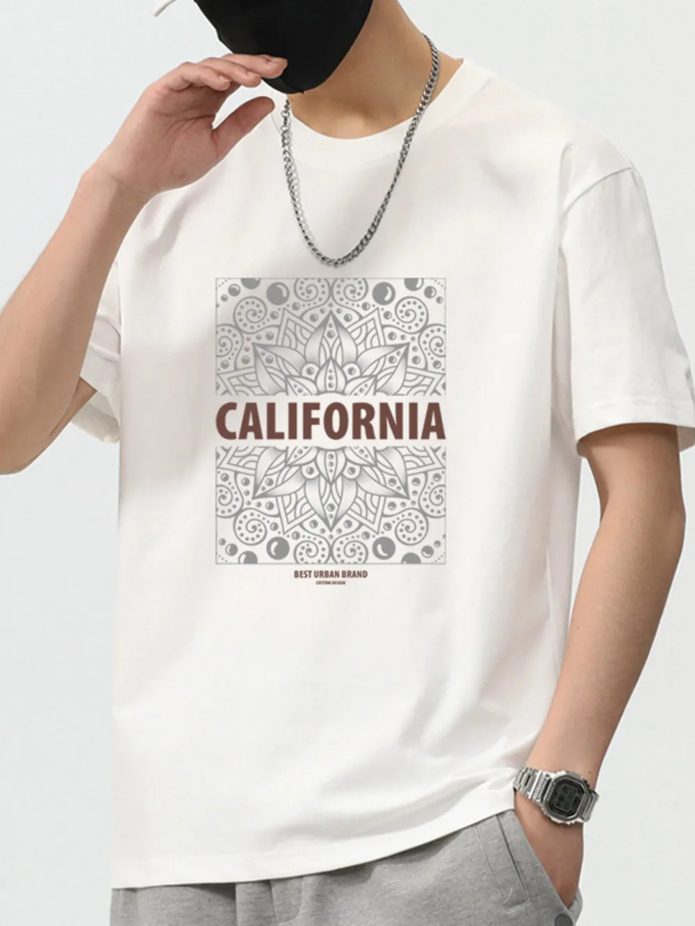 Men's Plus Size Graphic Round Neck Short Sleeve T-Shirt, image 4