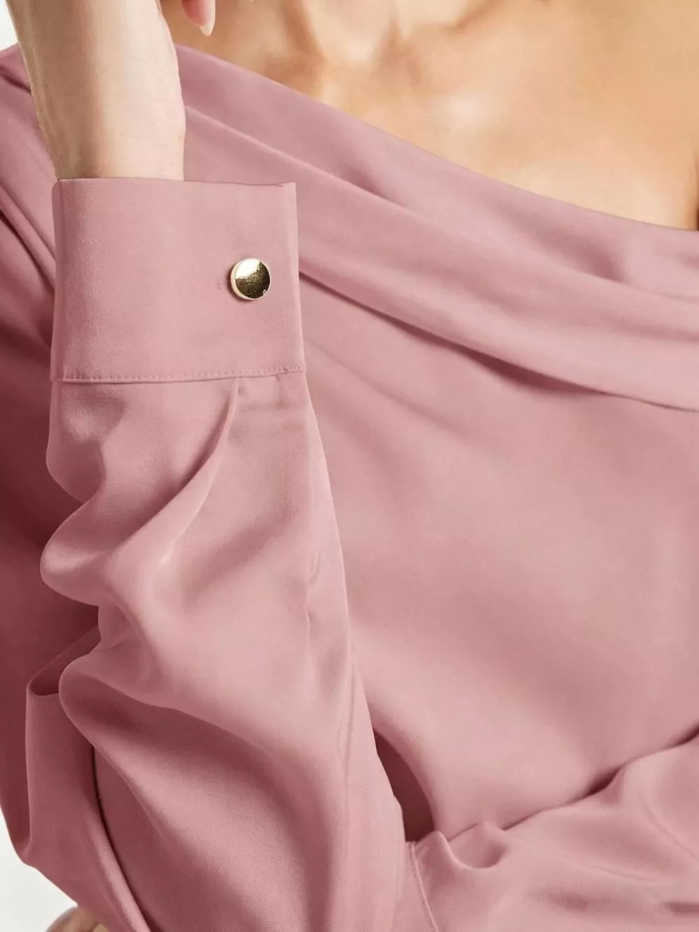 One-Shoulder Satin Blouse, image 3