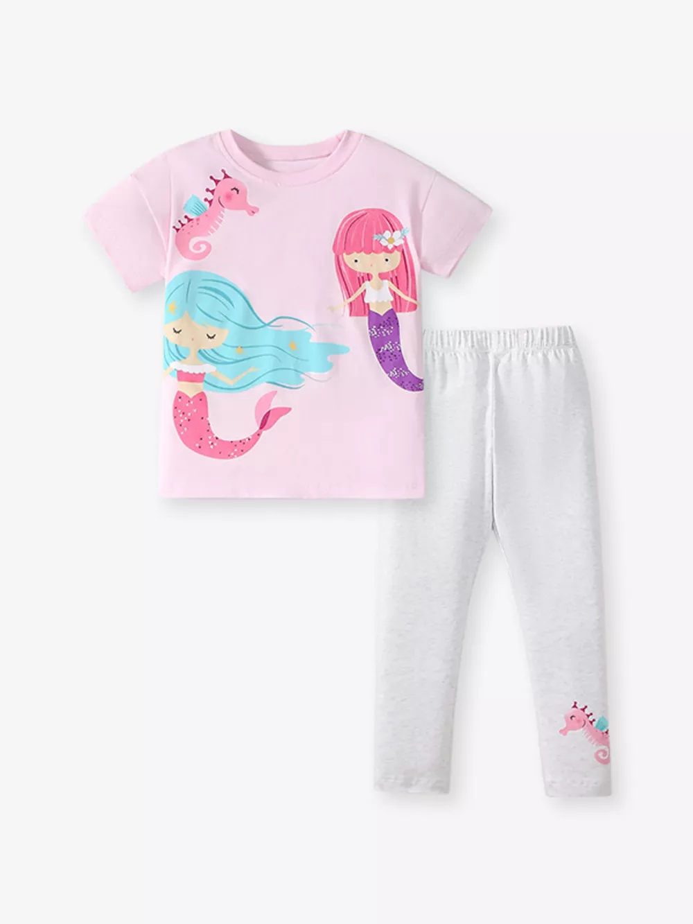 Children's Mermaid Graphic Tee and Leggings Set, image 3