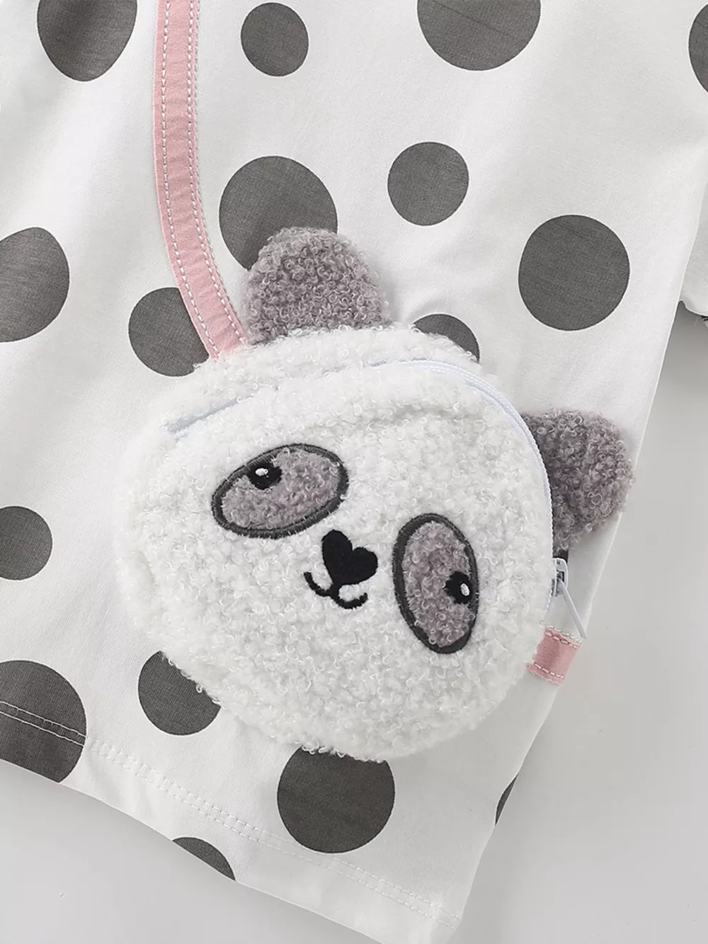Children's Panda Bag Polka Dot T-Shirt & Shorts Set, image 4