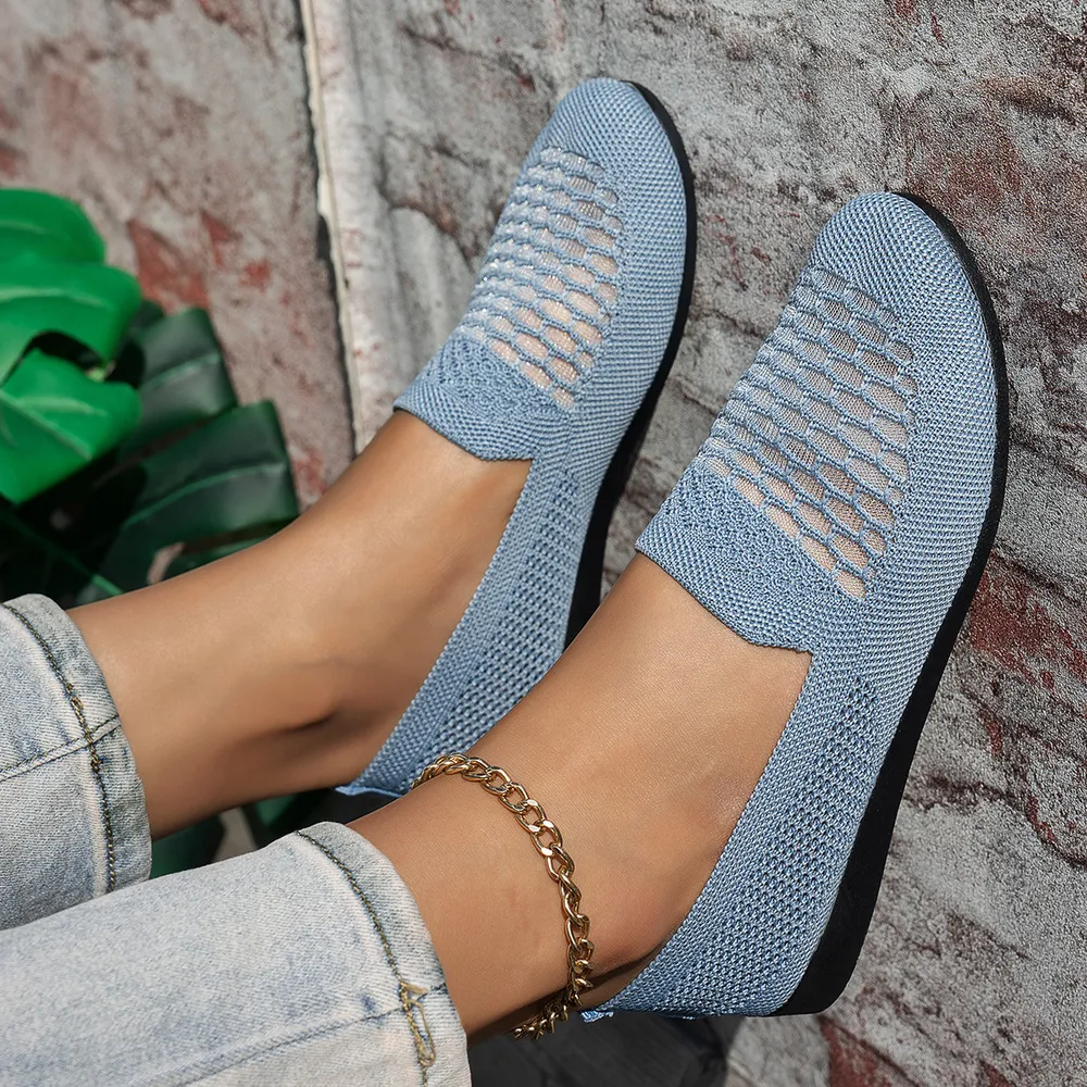 Mesh Breathable Slip-On Loafers with Perforated Design, image 5