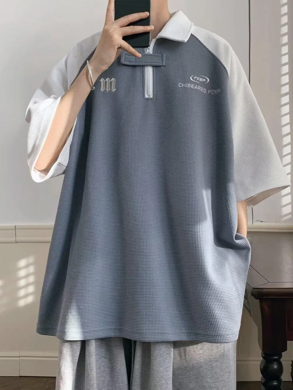 Men's Plus Size Two-Tone Casual Polo, image 5