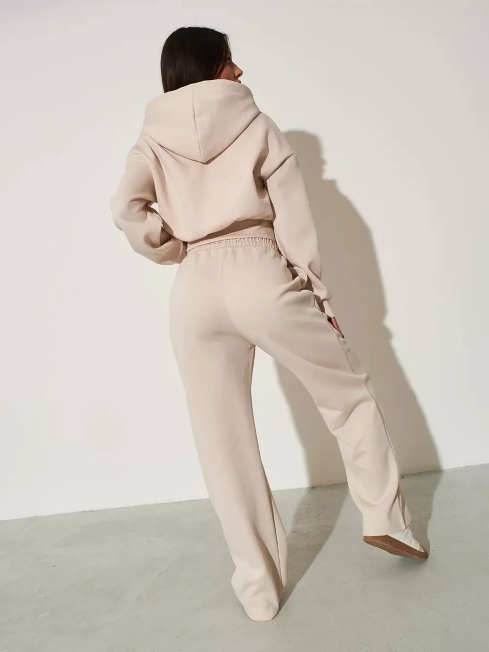 Zip-Up Hoodie and Wide-Leg Sweatpants Set, image 7