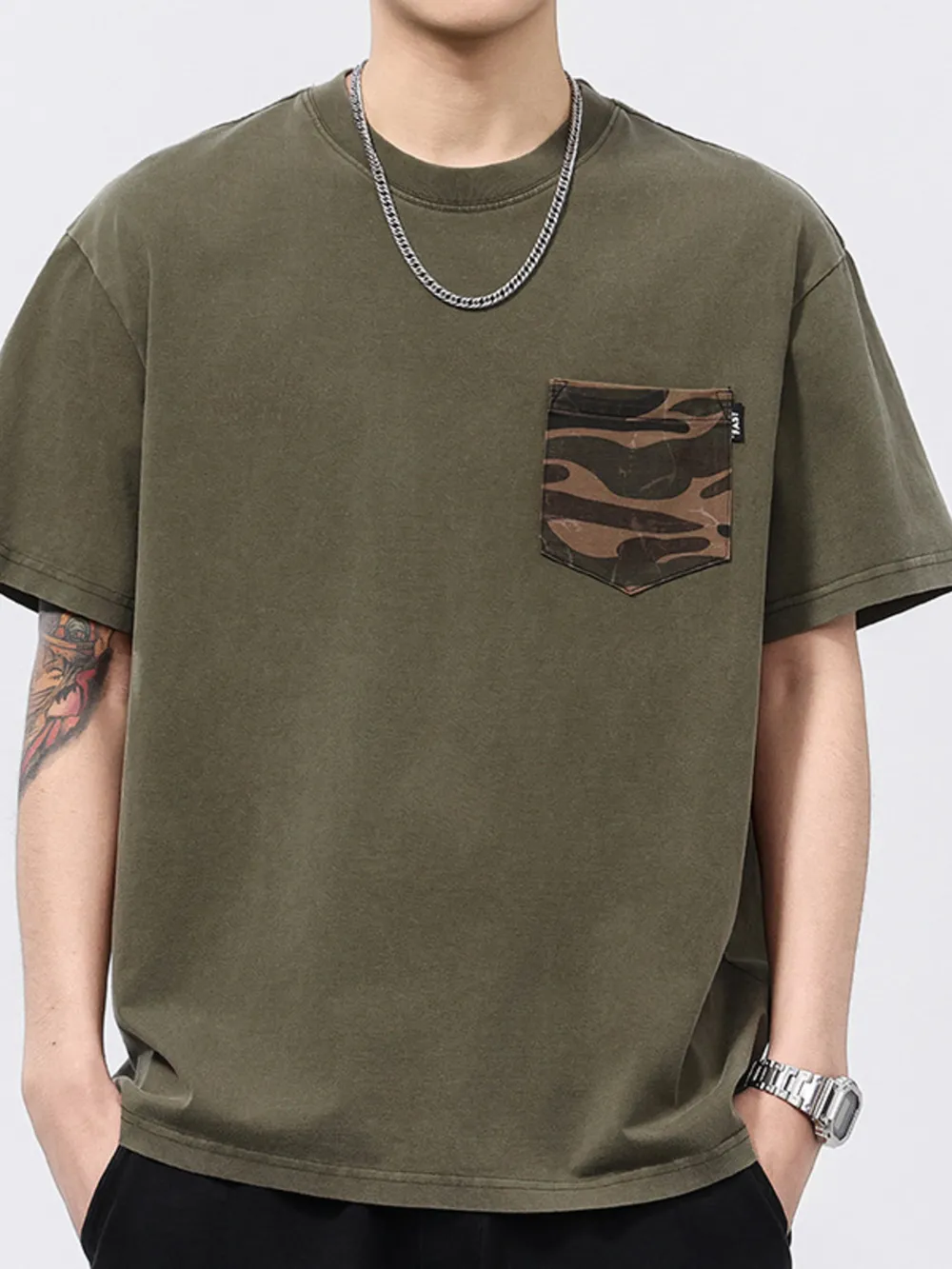 Men's Plus Size Round Neck Short Sleeve T-Shirt