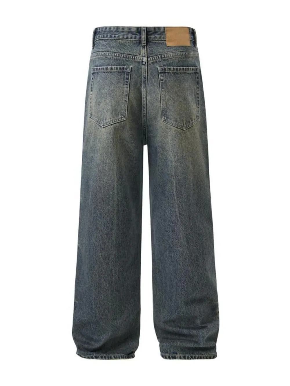 Men's Full Size Vintage Wash Wide Leg Jeans Plus Size, image 2