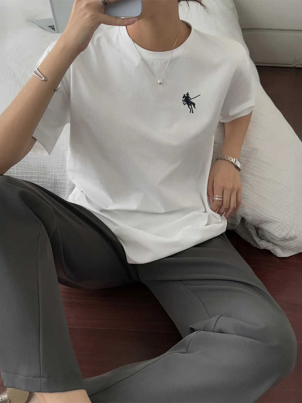 Round Neck Short Sleeve T-Shirt, image 2