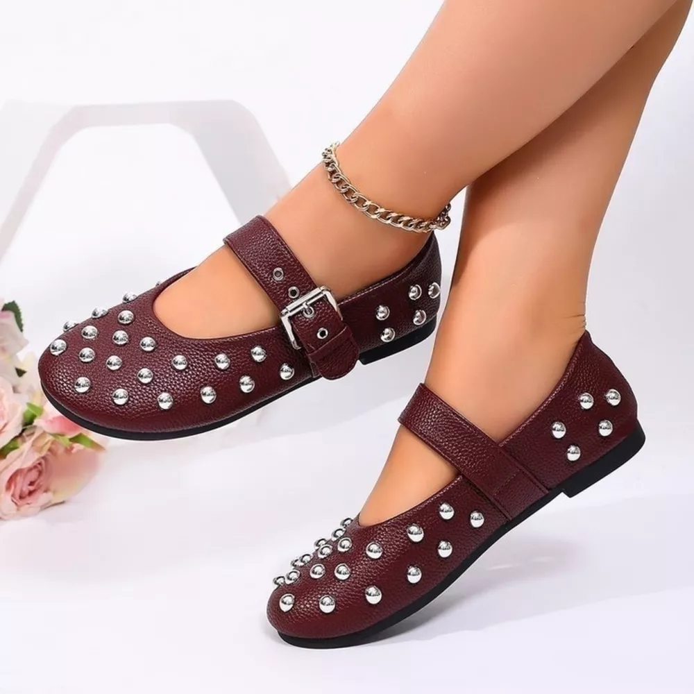 Studded Round Toe Slip-Ons, image 3