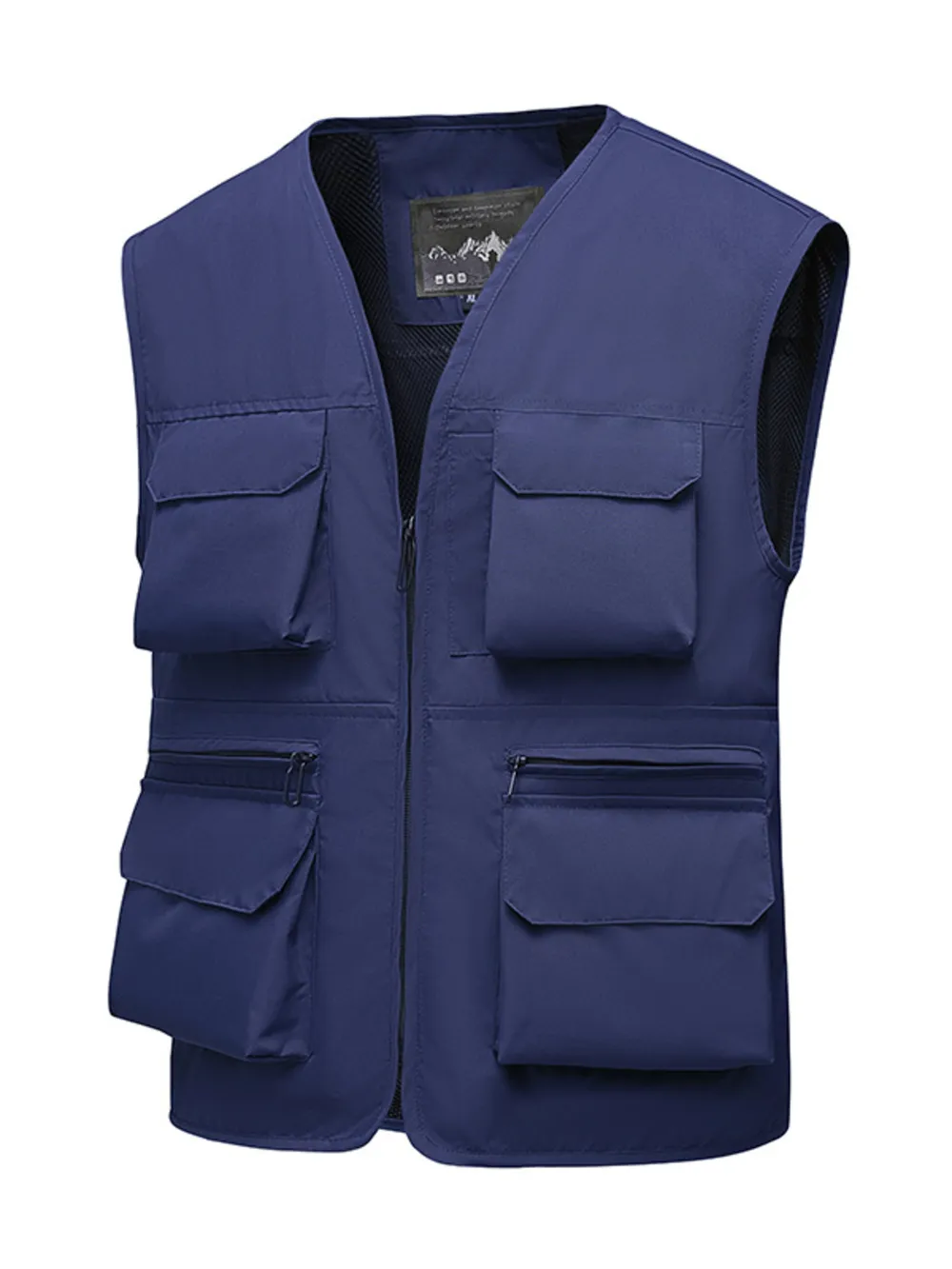 Men's Full Size Multi-Pocket Zip Up Vest Plus Size, image 6