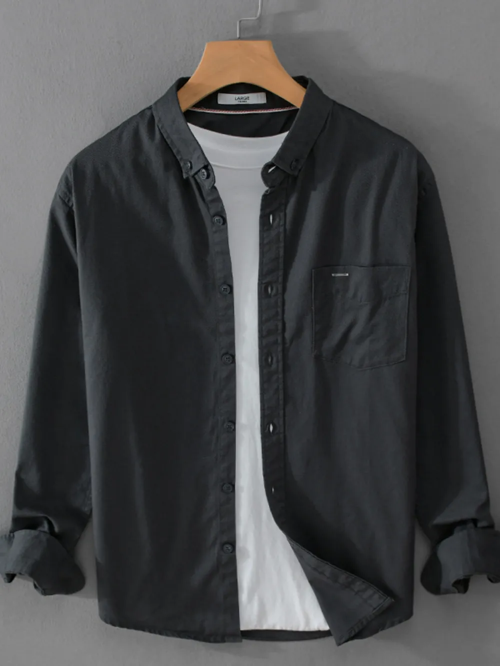 Men's Plus Size Button Up Long Sleeve Shirt