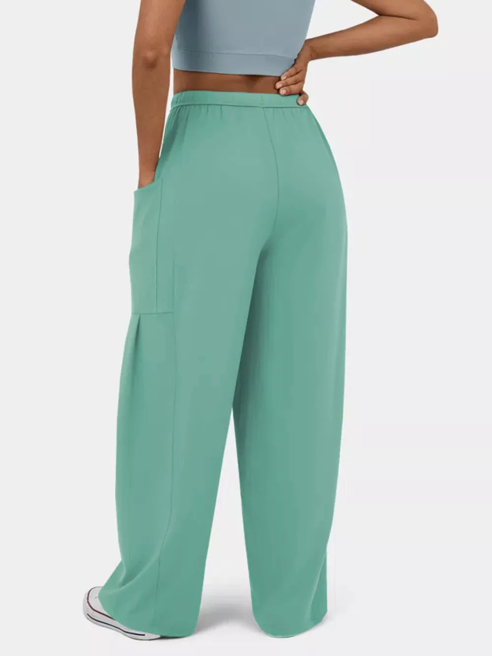 High-Waisted Drawstring Wide-Leg Pants, image 4