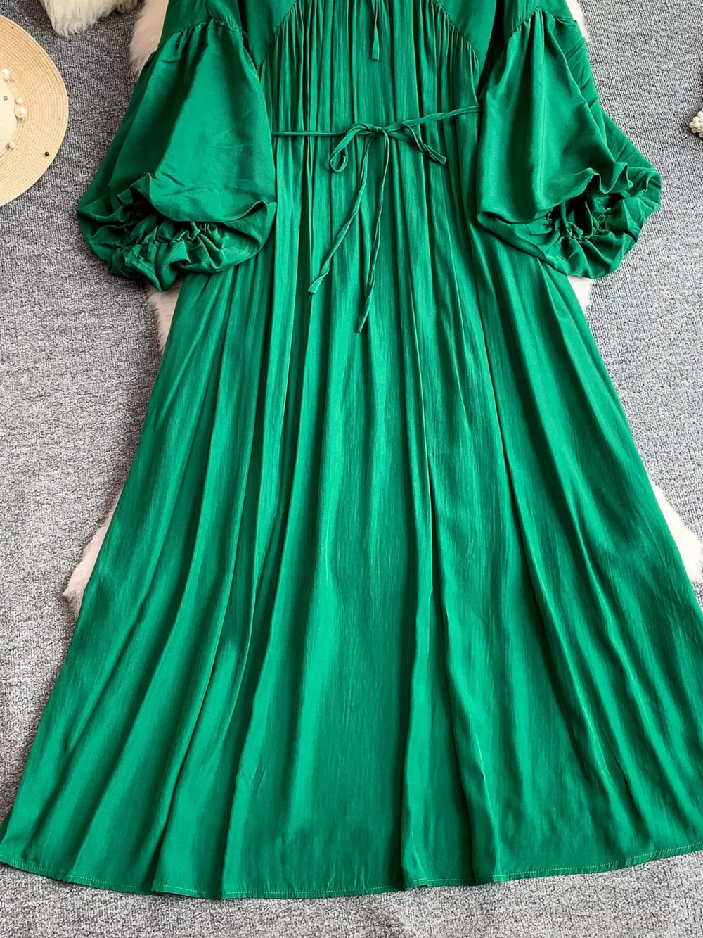 Balloon Sleeve Tie-Waist Dress, image 22